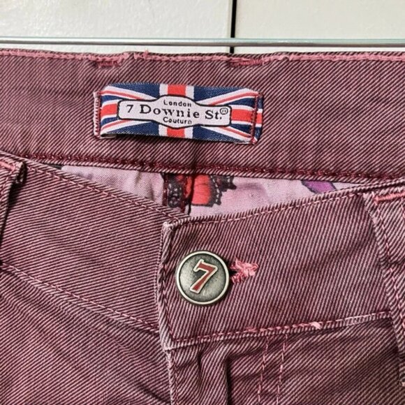 7 Downie Street Ancona Purple Jeans London Fit - Picture 2 of 7